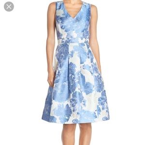 Eliza j fit flare jacquard floral cocktail dress
